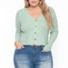 Ambiance Plus Size Delaney Sweater - Sage 1 Ambiance Plus Size Delaney Sweater - Sage -Kitchensuppliesdeal curvy sense sweaters cardigans plus size delaney sweater sage 29266163499105
