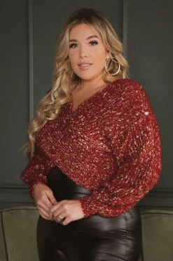 Plus Size Kathleen Cross Front Sweater - Burgundy -Kitchensuppliesdeal curvy sense sweaters cardigans plus size kathleen cross front sweater burgundy 30700397789281