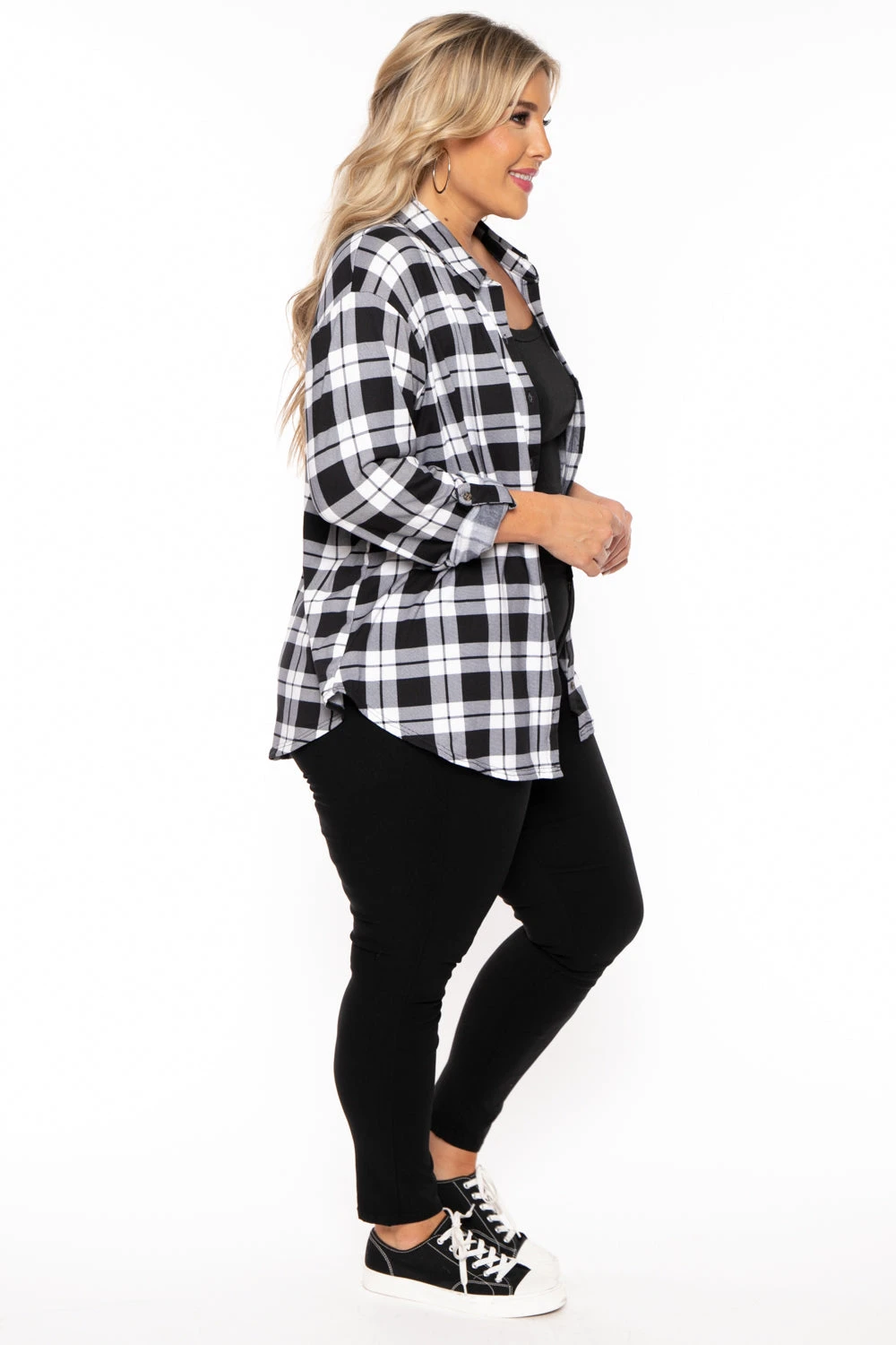 Plus Size Blake Button Top- Black Ambiance Plus Size Blake Button Top- Black -Kitchensuppliesdeal curvy sense tops plus size blake button top black 30158153908321