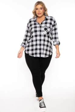 Ambiance Plus Size Blake Button Top- Black 7 Ambiance Plus Size Blake Button Top- Black -Kitchensuppliesdeal curvy sense tops plus size blake button top black 30158155382881