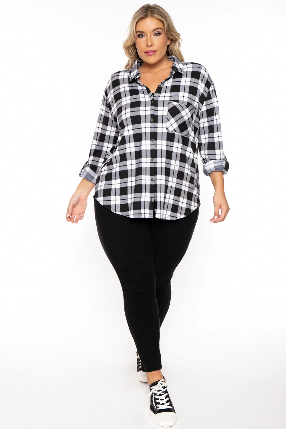 Plus Size Blake Button Top- Black Ambiance Plus Size Blake Button Top- Black -Kitchensuppliesdeal curvy sense tops plus size blake button top black 30158155382881