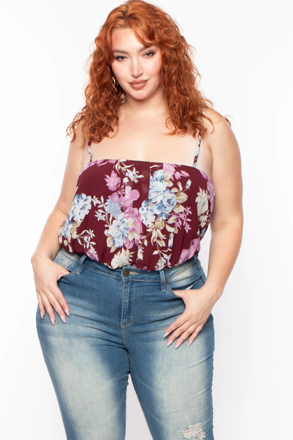 Plus Size Floral Bodysuit And Kimono Set - Plum Plus Size Floral Bodysuit And Kimono Set - Plum -Kitchensuppliesdeal curvy sense tops plus size floral bodysuit and kimono set plum 29589817098337