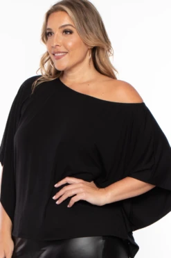 Plus Size Off The Shoulder Top - Black 3 Plus Size Off The Shoulder Top - Black -Kitchensuppliesdeal curvy sense tops plus size off the shoulder top black 29883840594017