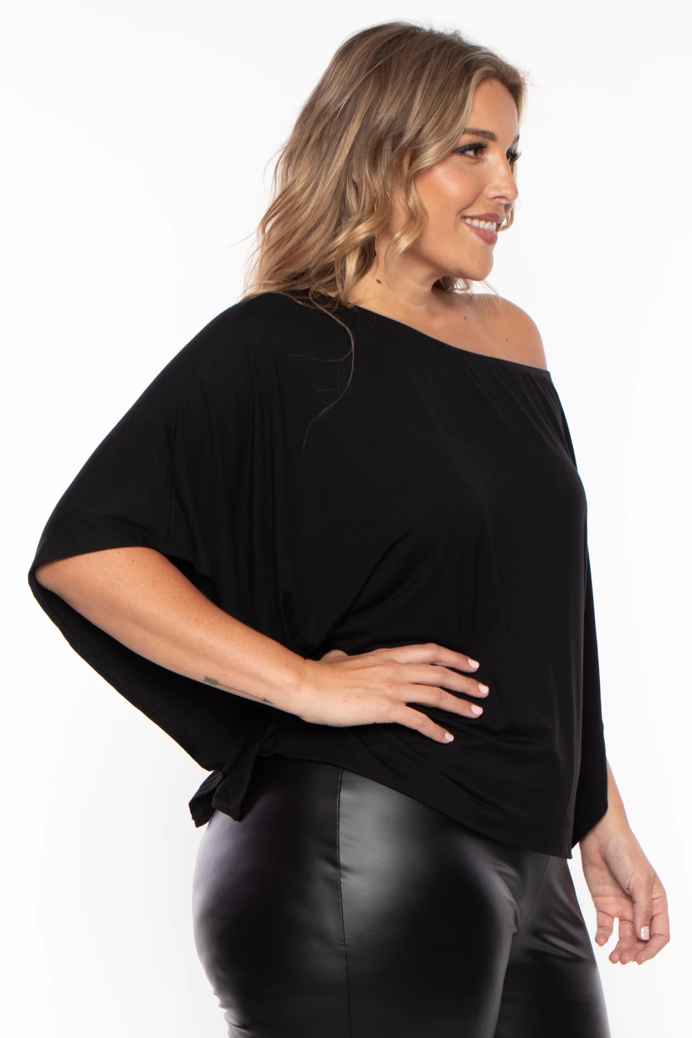Plus Size Off The Shoulder Top - Black Plus Size Off The Shoulder Top - Black -Kitchensuppliesdeal curvy sense tops plus size off the shoulder top black 29883845410913
