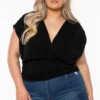 Plus Size Oveta Ruched Dolman Blouse -Black -Kitchensuppliesdeal curvy sense tops plus size oveta ruched dolman blouse black 32279190863969