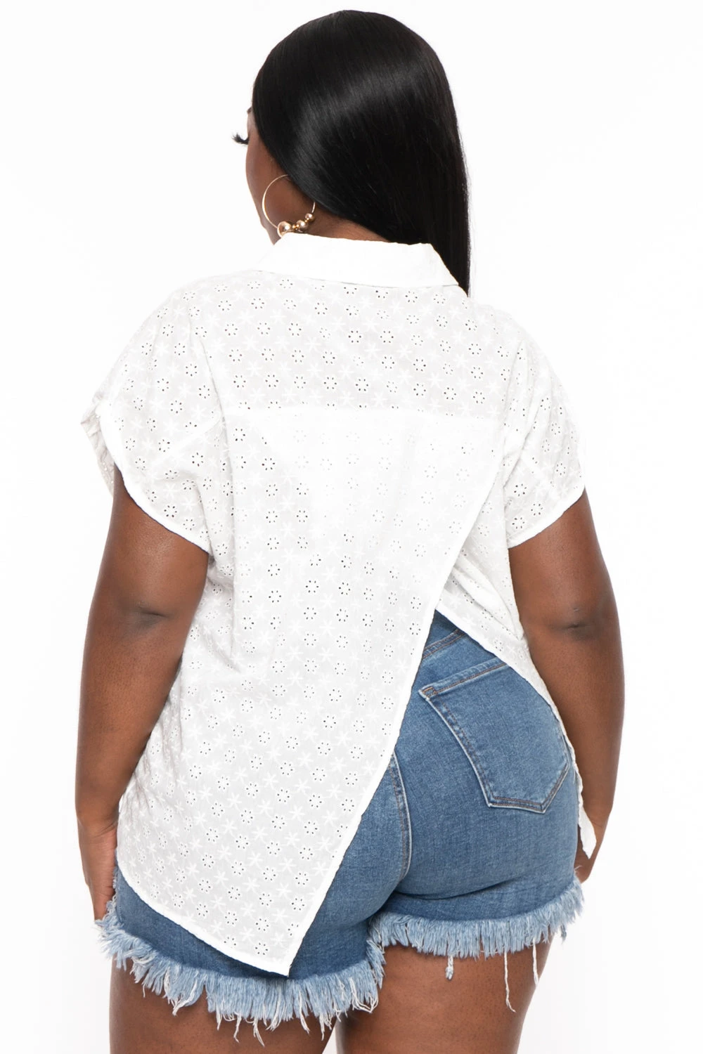 Plus Size Teresa Eyelet Surpluce Back Top- White Ambiance Plus Size Teresa Eyelet Surpluce Back Top- White -Kitchensuppliesdeal curvy sense tops plus size teresa eyelet surpluce back top white 31843151413345
